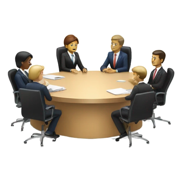 business people sitting at a round table  sticker