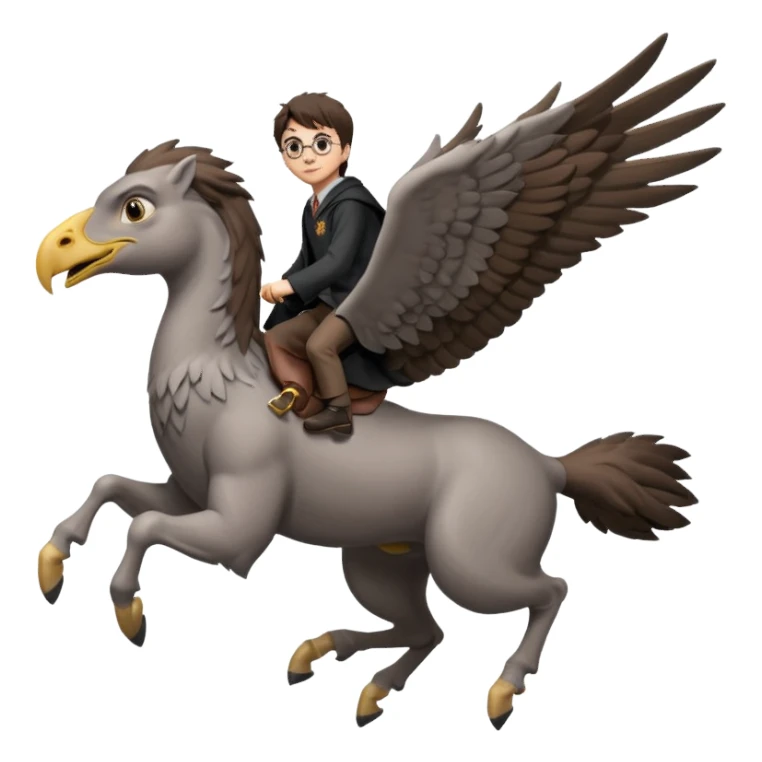 harry potter riding buckbeak sticker