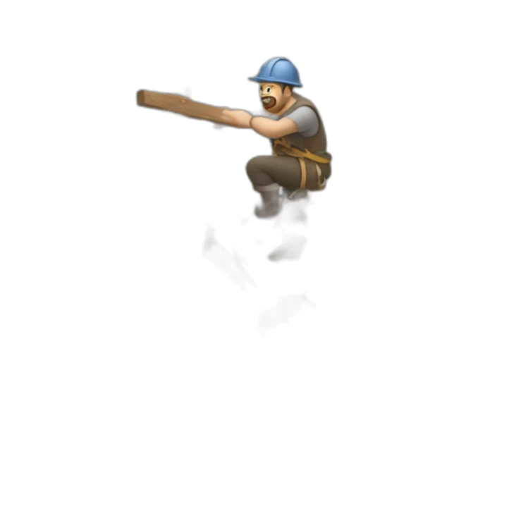 medieval scaffolder at work, on a scaffolding structure sticker