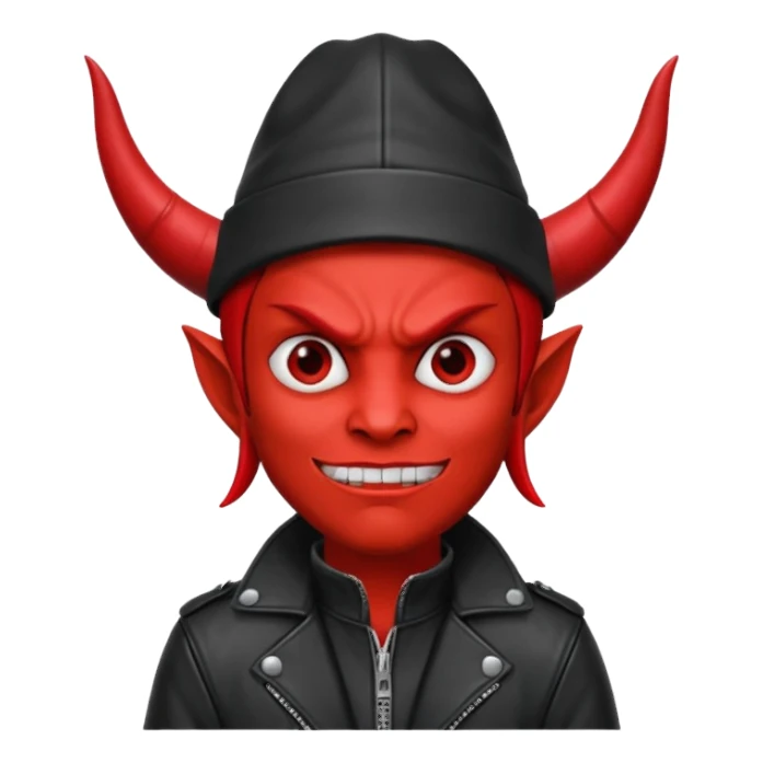 devil with jacket and hat sticker