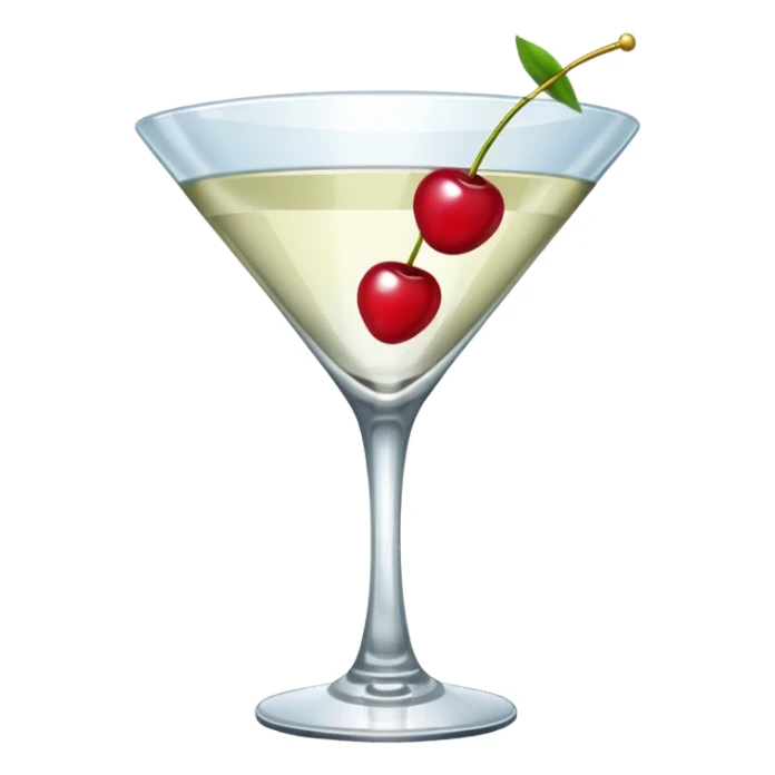 martini glass with cherry decoration sticker