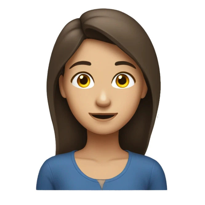 A relieved brunette thinking “Phew!” sticker