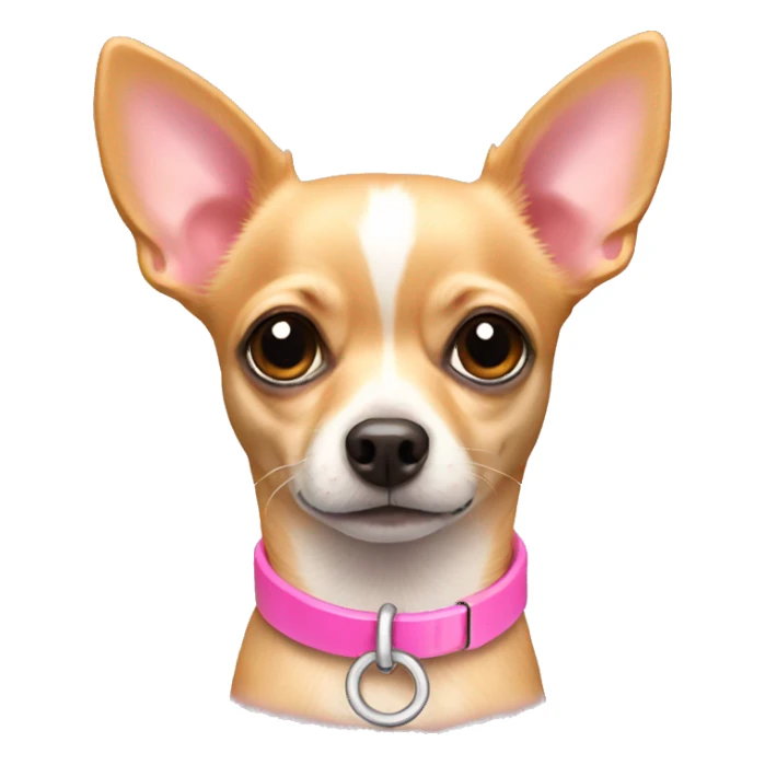A chihuahua wearing a pink collar  sticker