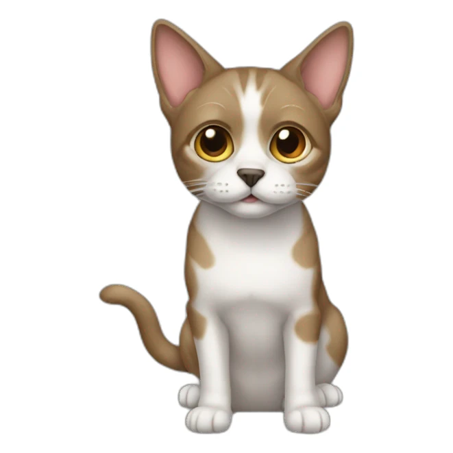 Cat in dog sticker