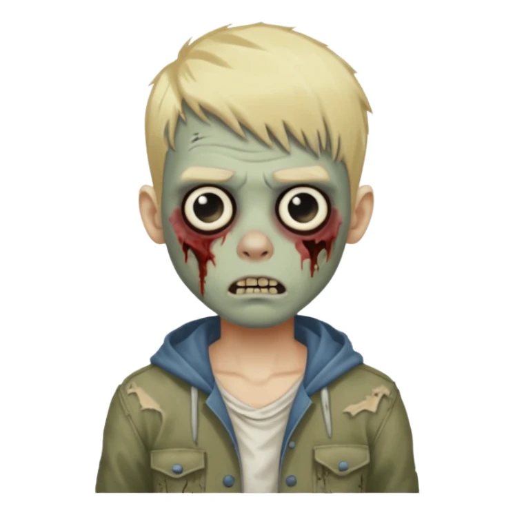 zombie boy with blonde hair sticker