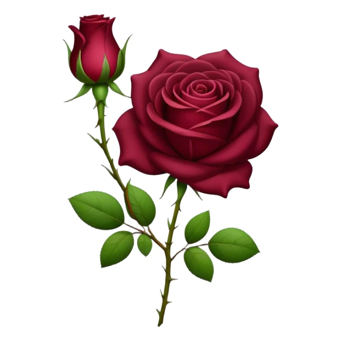 burgundy rose realistic sticker