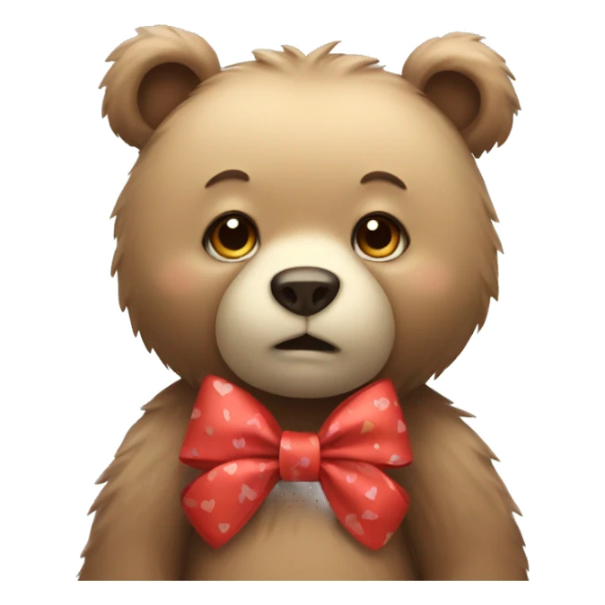bear with cute bow  sticker