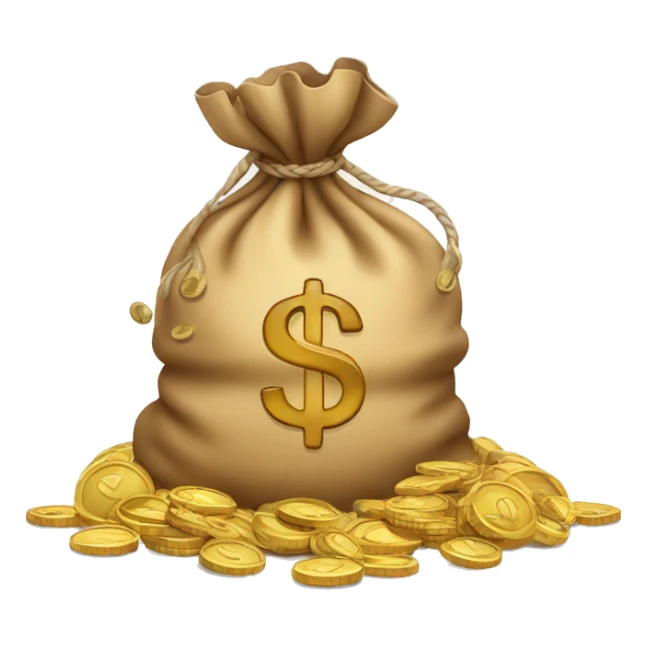 money sack with coins flowing out sticker