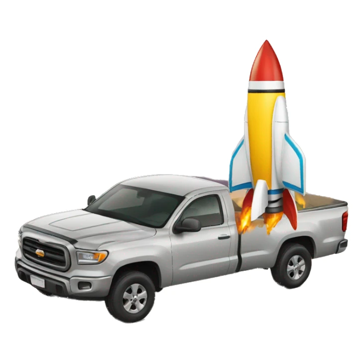 pick up truck and rocket emoji sticker