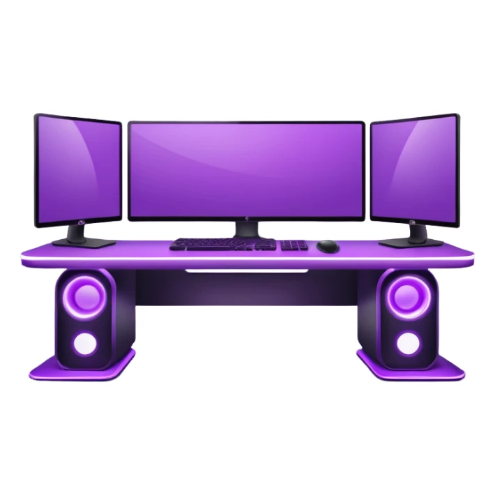 purple gaming setup with two monitors sticker