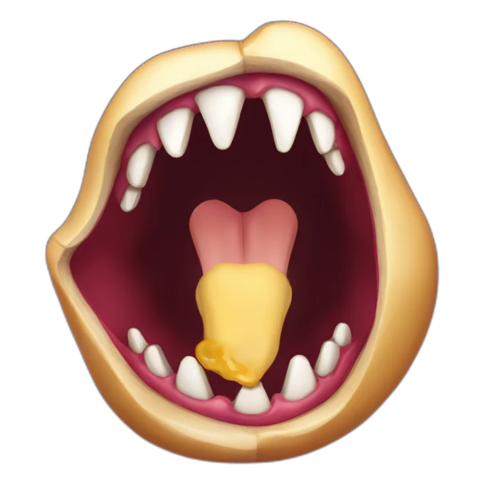 Dog maw open showing inside mouth sticker