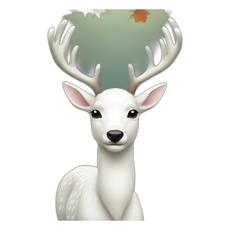 white deer front of the fall sticker