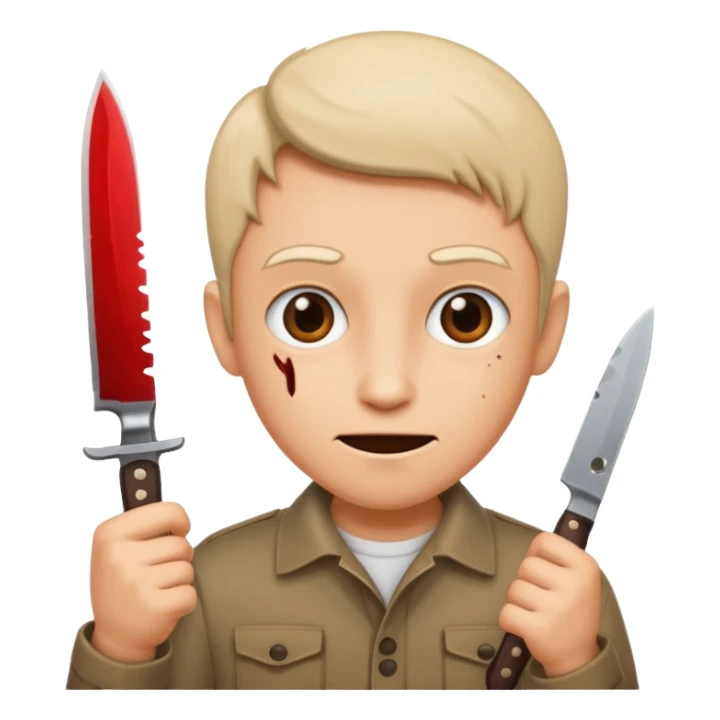 Knife in hand funny sticker