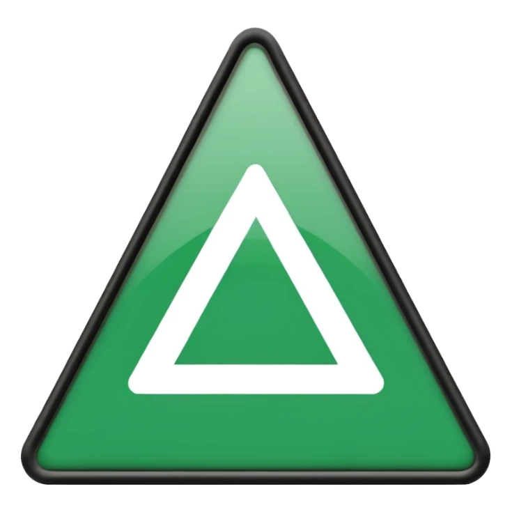 danger green triangle sign sticker