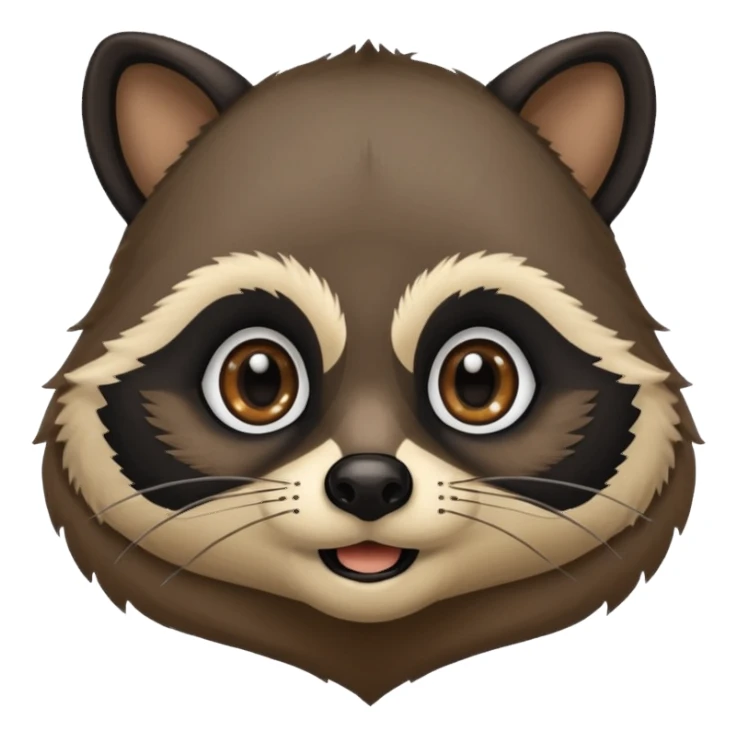black racoon holding a human mustache sticker