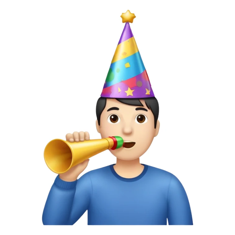celebration party horn streamer sticker