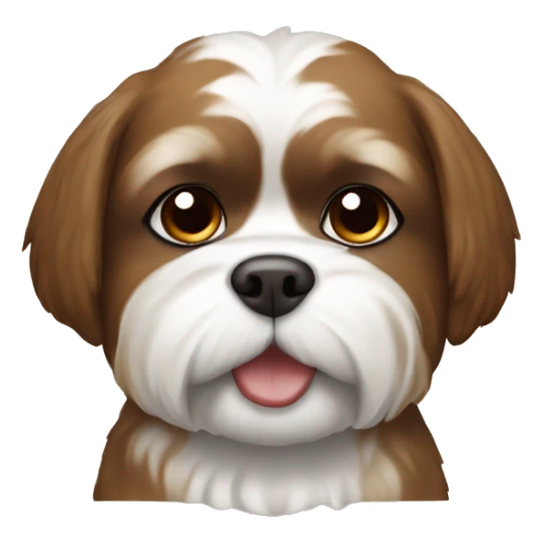 brown and white shitzu dog sticker