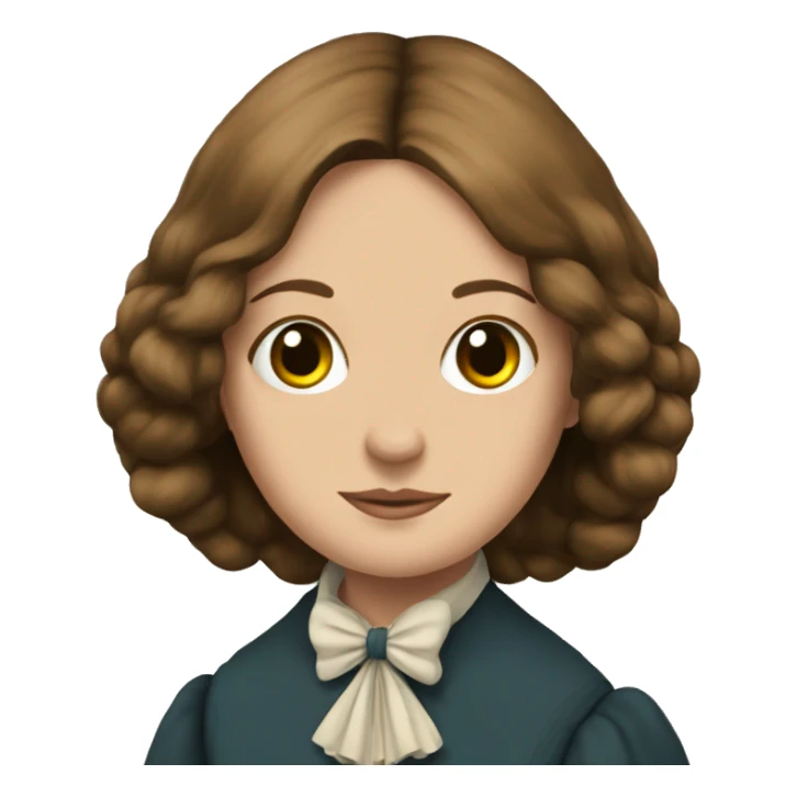 Charlotte Bronte with a butterfly sticker