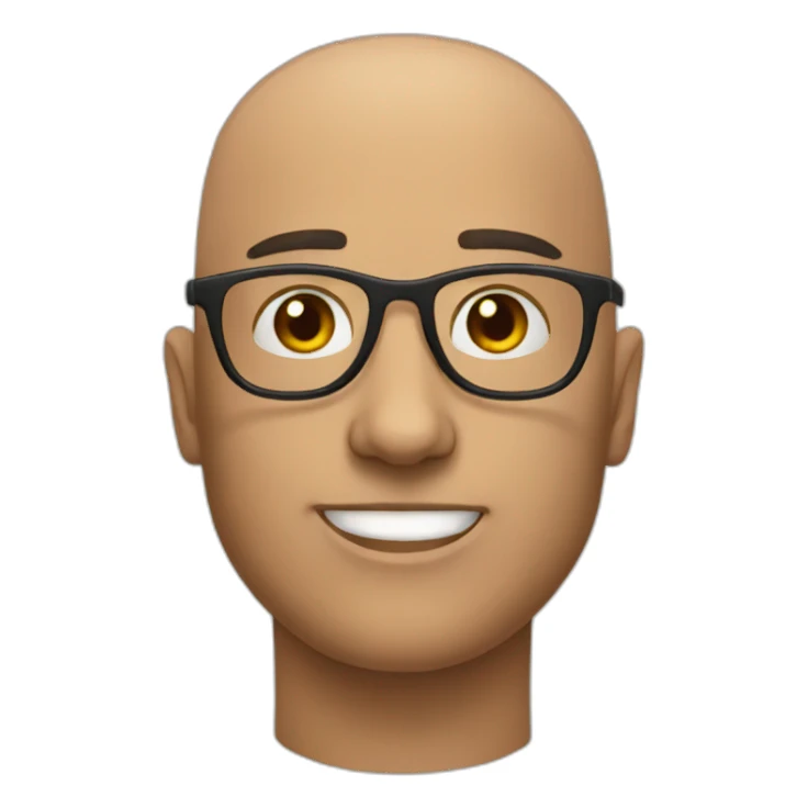 bald guy glasses frontend sticker