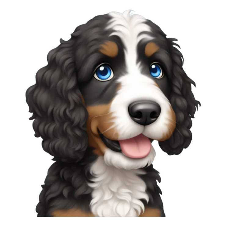 Mini bernadoodle with blue eyes  sticker