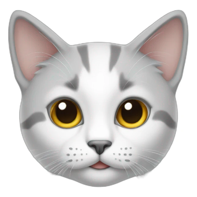 one cat grey and white sticker