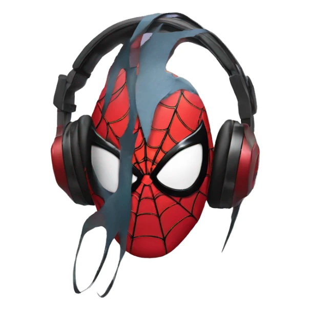 Music listening spiderman sticker