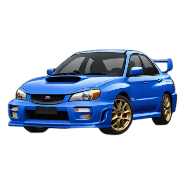 Blue 2000 Subaru WRX STI sticker