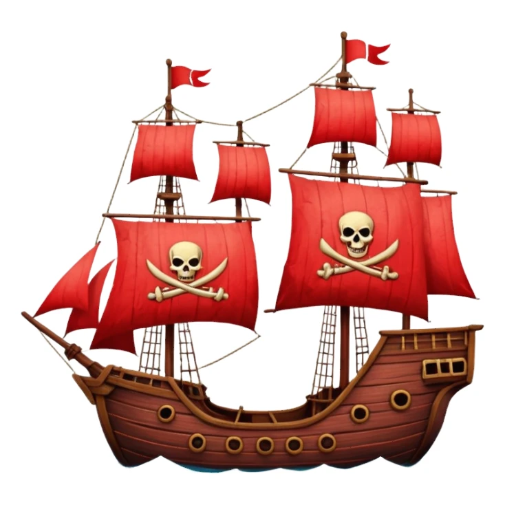 red pirate ships sticker