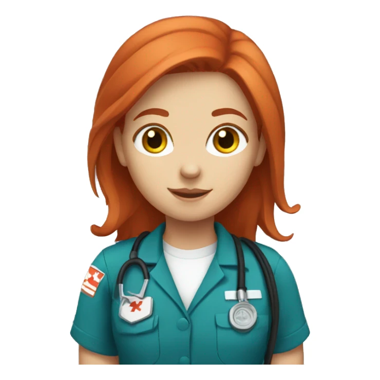 A redhead girl that is an emt sticker