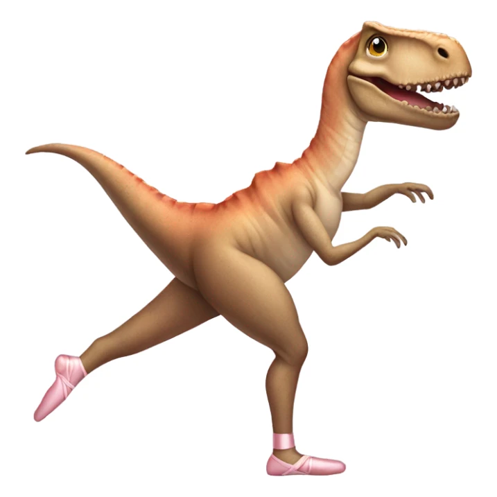 dinosaur doing ballet in pointe shoes sticker
