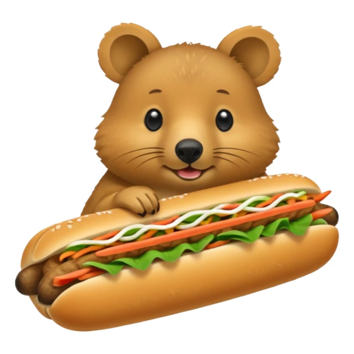 quokka eating bahn mi sticker