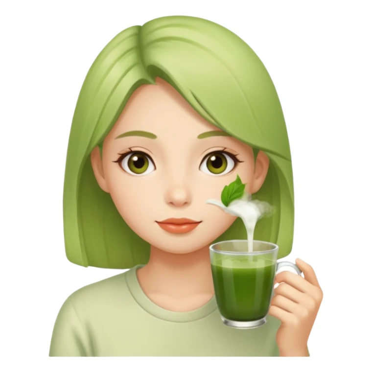 Girl drink a matcha  sticker