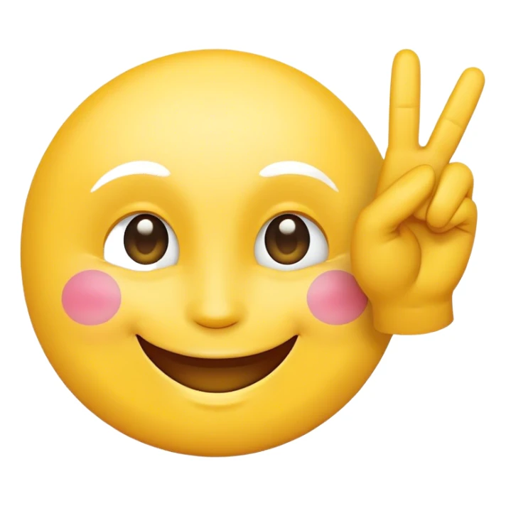 happy face holding a peace sign sticker