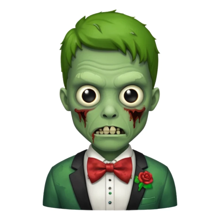 zombie with bow tie sticker