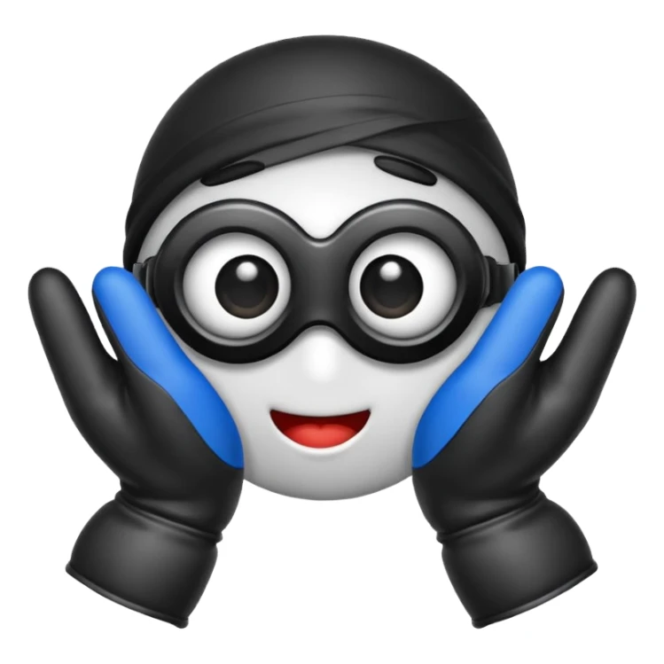 Mono tapando se los ojos con guantes sticker