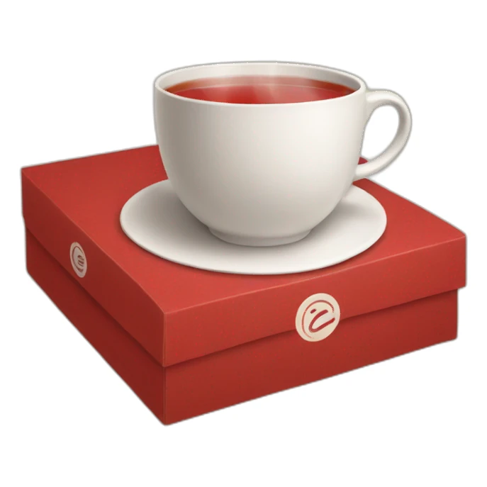 Red packaging of tea sticker