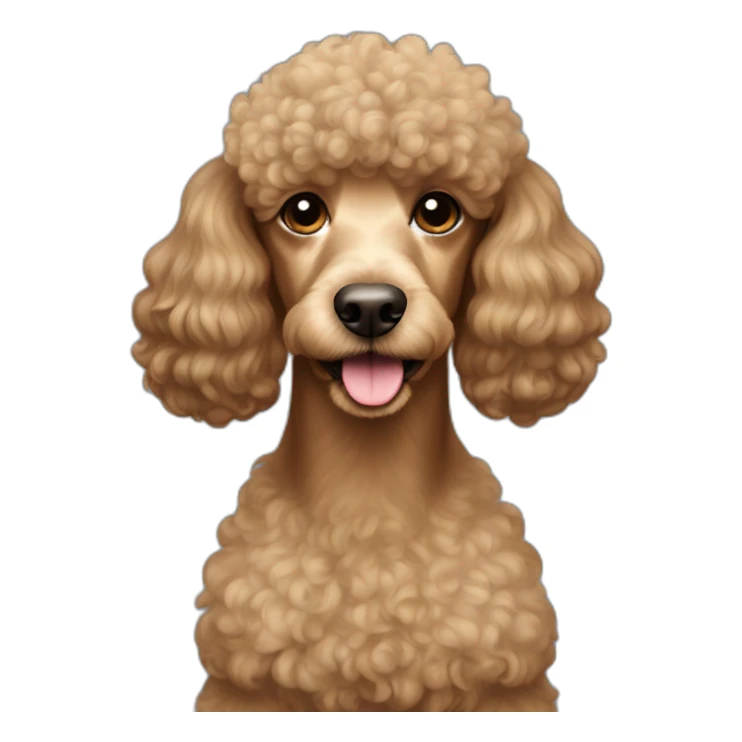 Poodle y mujer pelo largo castaño sticker