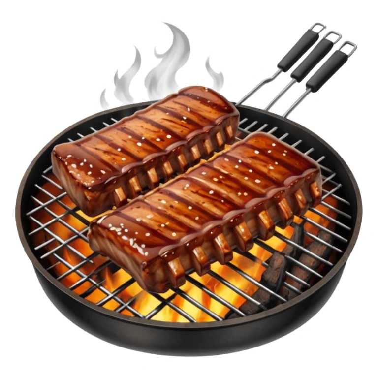 bbq ribs on grill sticker