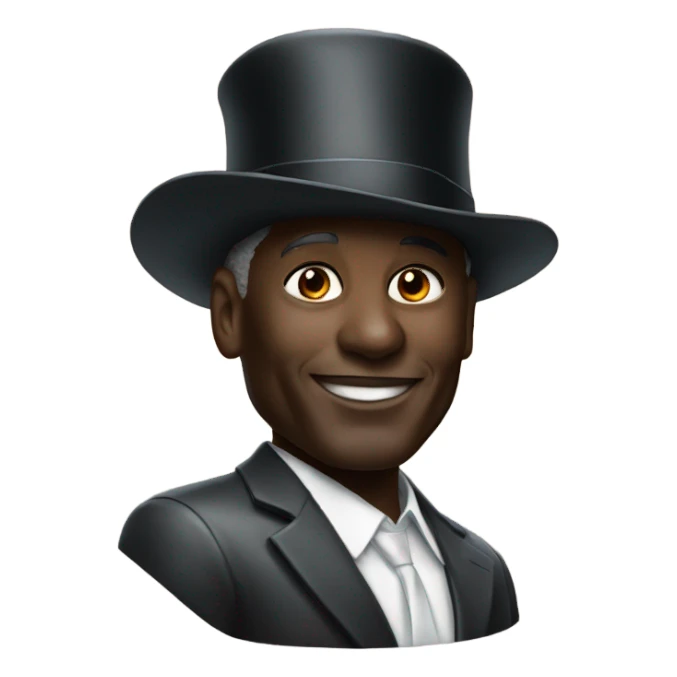 Michael Jordan with a top hat sticker