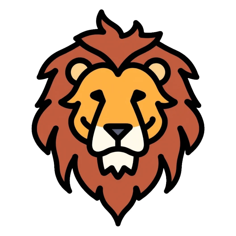 lion head with mane sticker