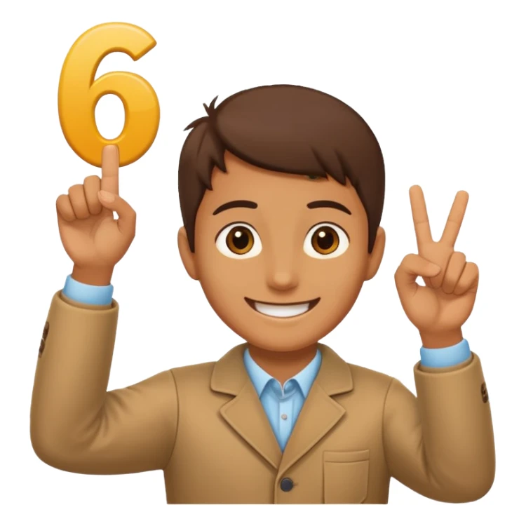 Holding up 6 and 7 sticker