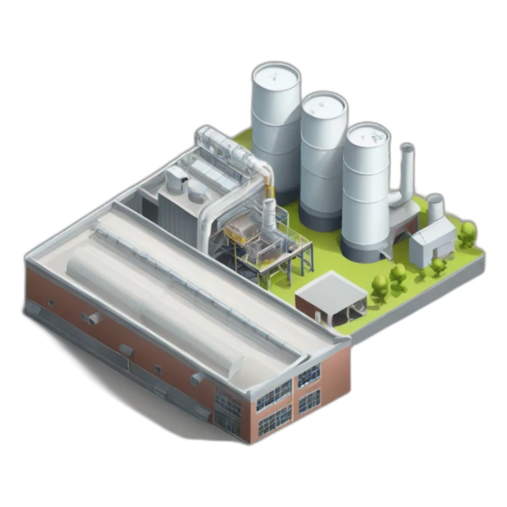 factory，isometric view sticker