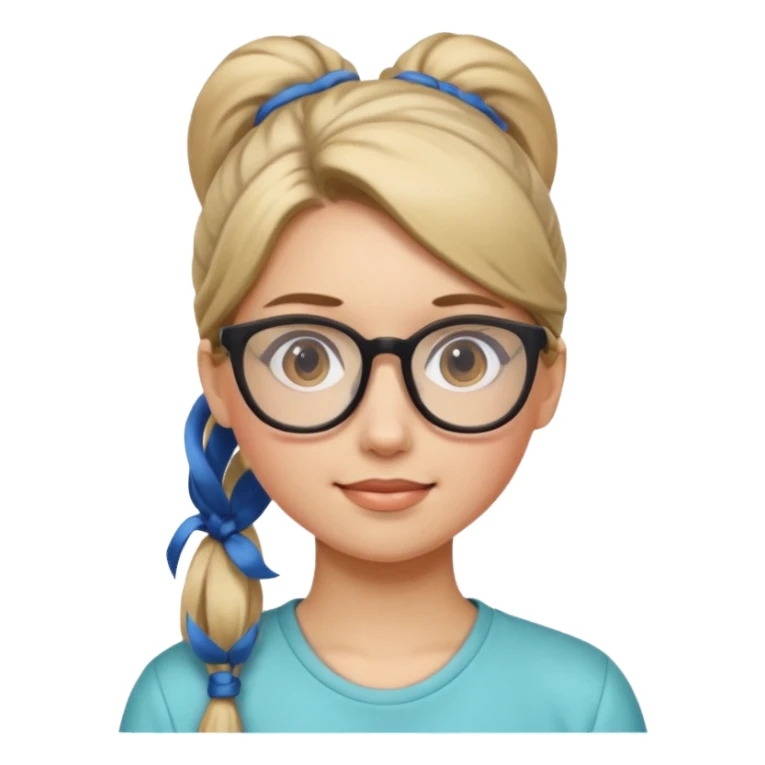 Ponytail Girl with Glasses sticker