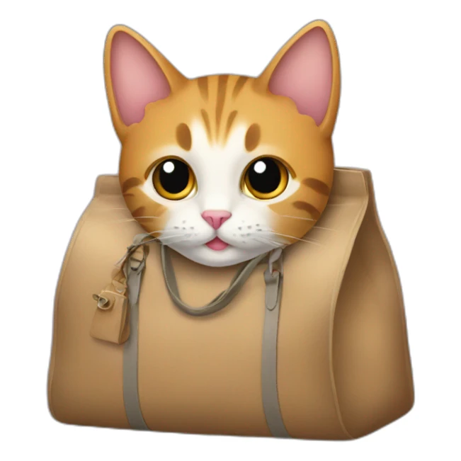 cat with a bag sticker