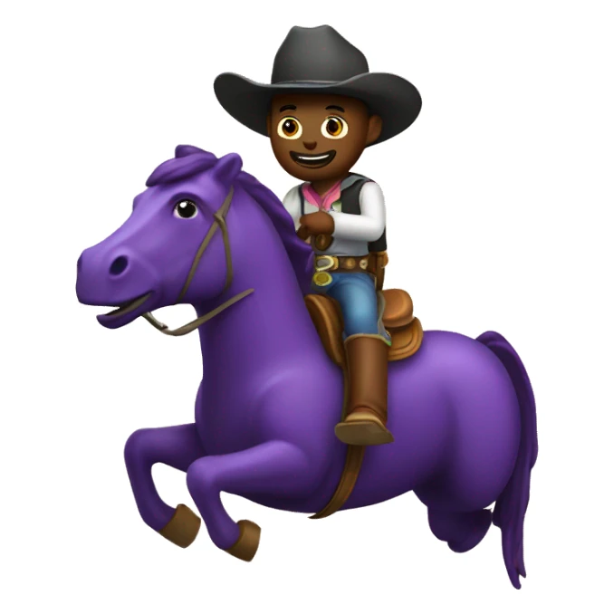 cowboy riding eggplant sticker