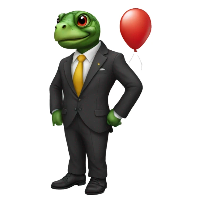 Turtle in a suit and clown shoes sticker