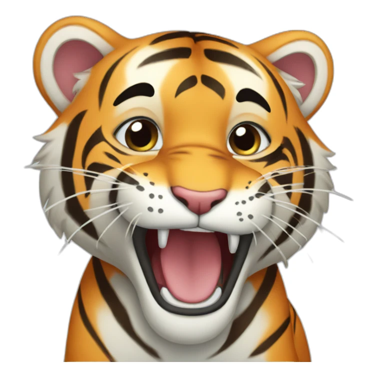 tiger cub yawn sticker