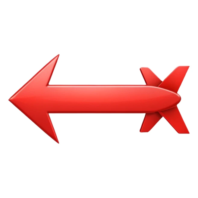 a red arrow pointing bad sticker