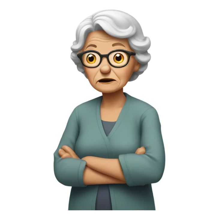 Old lady shrugging  sticker