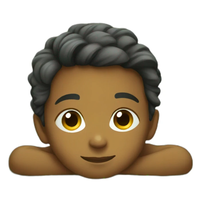 kid resting on the grass sticker